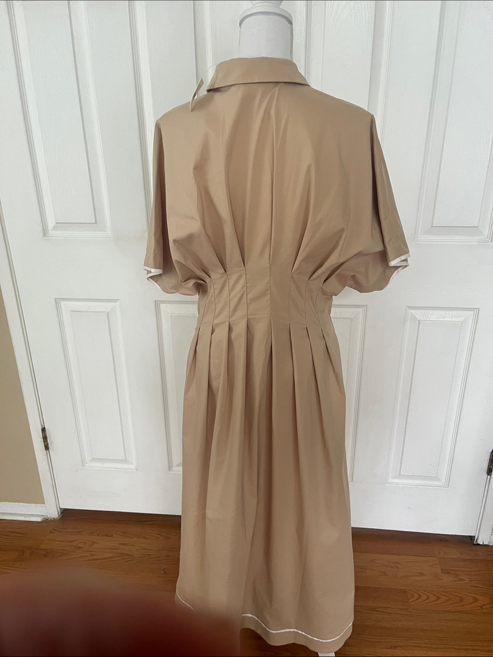New Anthropologie Exquise dress Tobie Midi Button Down Pleated Waist pockets - Picture 6 of 10